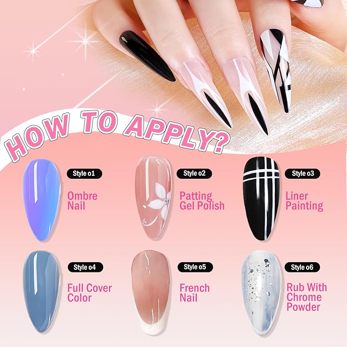 Sponge Pat Pat Gel Polish Pallete Tool Kit, 57 Colors Ombre Nails Gel Paint for Nail Art Gradient Painting Gel Blush Blooming Aura French Manicure, Valentines Day Gifts UV/LED Curing DIY Nail