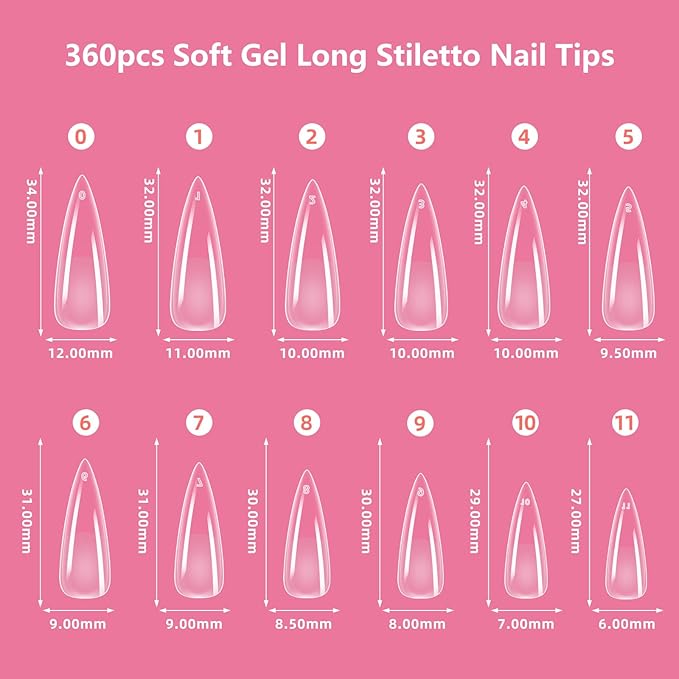 Acrylic Fake Nails Kit for Beginner - Press On Nail Supplies with Clear Almond Tips Chrome Powder Nail Stand Nail Art Brushes Dotting Pen Glitter Sequins Sticker Rhinestones