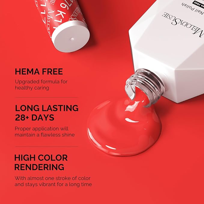 MelodySusie Hema Free Gel Nail Polish, 0.5 Fl Oz Thick Light Coral Gel Polish, Non-Toxic, Long Lasting, Soak Off UV Nail Polish, Manicure Nail Design Salon DIY Nail Art at Home K1176