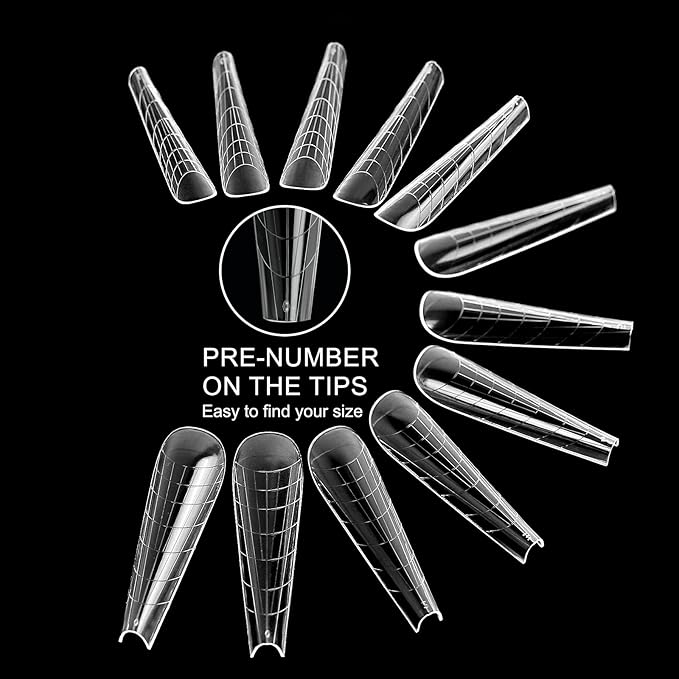 120Pcs Dual Nail Forms,Upper Arched Extension Poly nail gel Nail Forms Full Cover Reusable Nail Molds 12 Sizes for Nail Art Design Salon&DIY