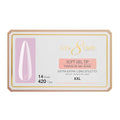 Cre8tion Soft Gel Nail Tips, Extra Extra Long Stiletto Shape, 602 Tips in 14 Sizes (00-9) for Professional Nail Extensions