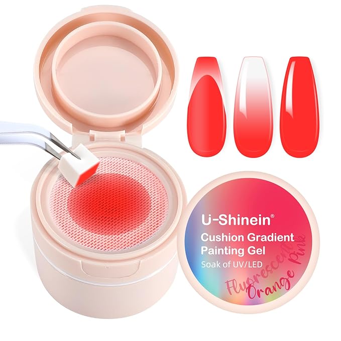 Cushion Gradient Painting Gel, Ombre Nails Aura Nails Full Coverage Precise Control of Each Dip Matte Effect Non-Wipe Long Lasting French Manicure Soak Off UV LED DIY Nail Art (09)