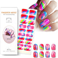 Semi Cured Gel Nail Strips,Colorful Marble Nails Stickers with High Gloss and Glitter Design for Women,60S UV Light Curing Manicure,Long Lasting, Arts at Home