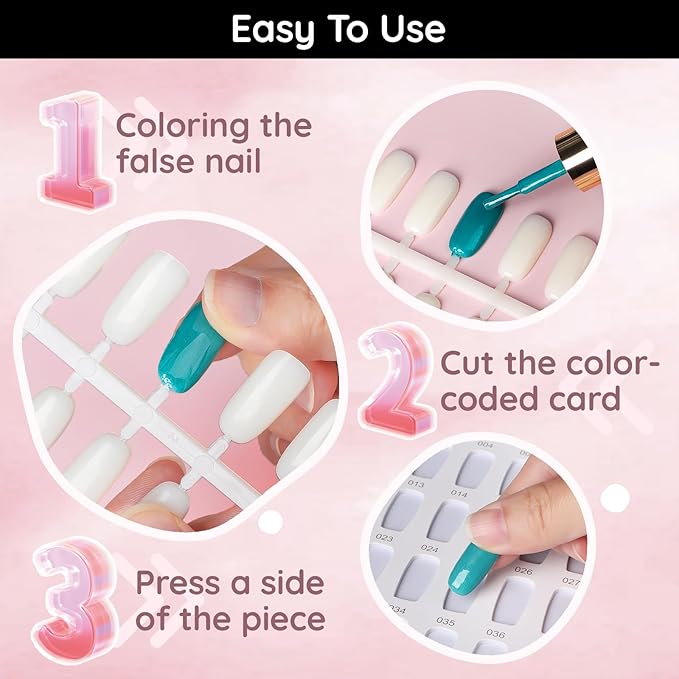 Segbeauty 720pcs Fake Nails Display Tips, Natural Artificial Glossy Flat-Bottom Fingernail Tips, Professional Manicure Salon Practice Tool for False Nail Art Book Polish Gel Color DIY Art Decoration