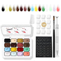 16Colors Ombre Gel Nail Polish kit,Ombre Gel Nail Polish Gradient Blooming Gel Polish Palette with 100Pcs Nail Sponges for Gradient Patting Gels Art Patting in Salon or Home Use