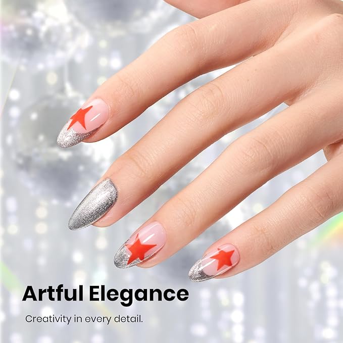 Beetles Pearl Gel Nail Polish - 15ml Stay Shining Silver Moonlight Gel Polish White Sliver Sparkle Thread Effect Nail Art Uv Led Home Salon Long-Lasting Soak-Off Nail Gel Gift for Women