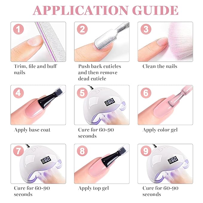 RARJSM Nude Sheer Cherry Blossom Pink Fiber Glass Rubber Base Gel Nail Polish for Repair Broken Nails StrengthenerGel Base Coat Transparent Brush on Building Gel in a Bottle Curing Requires 15ml