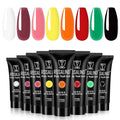 ROSALIND Christmas Poly Nail Gel Set, 8 Colors 10g Mini Poly Extension Gel Nail Set, Neon Yellow All Seasons Poly Nail Gel Kit Builder Neon Gel Fall Colors Halloween Poly Holiday Nail Art Design Gift