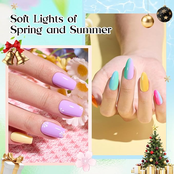 Beetles Gel Nail Polish - Seasons Impressions Collection, 25 Colors Uv Gel Nail Kit Brown Burgundy Black White Red Pink Nude Green Purple Blue Glossy Matte Glitter Top Base Coat Gifts for Women