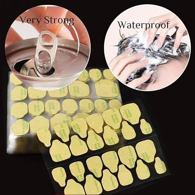 480 Pcs Press on Jelly Glue Tabs Double Sided Nail Adhesive Waterproof Breathable Transparent Strong Sticky 20 Sheets Nail Glue Stickers (#1-Standard Size)