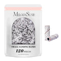 MelodySusie 120 Pcs Nail Drill Bits Small Sanding Bands for 3.1mm Mandrel Bit, 240 Extreme Fine Grit Nail File for Acrylic Nails Gel Manicures and Pedicure, Zebra (Only Sanding Bands)