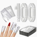 Modelones Nail Polish Remover Foil Wraps, 100 Pcs Pre-Cut Soak Off Gel Nail Remover Wraps with Cotton Pads for Gel & Acrylic Removal, Professional Nail Art for Home, Salon & DIY Use