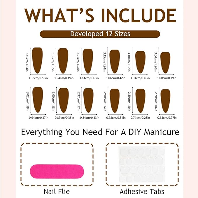 Long Press on Nails Almond Fake Nails Pink Artificial Nail Seeneey 3D Flowers Designs Tortoise Shell Stick on Nail for Women 24pcs