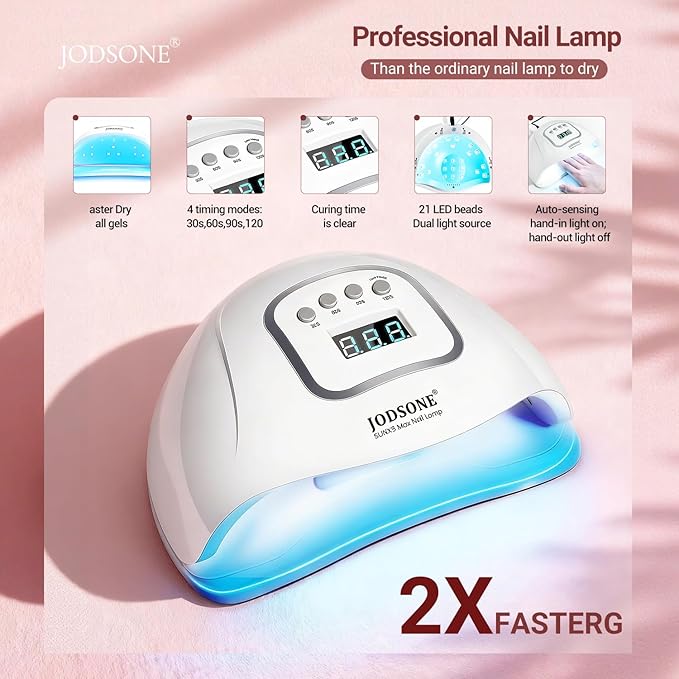 JODSONE 36Pcs Jelly Gel Nail Polish Kit with 4 Functional Gel for All Seasons