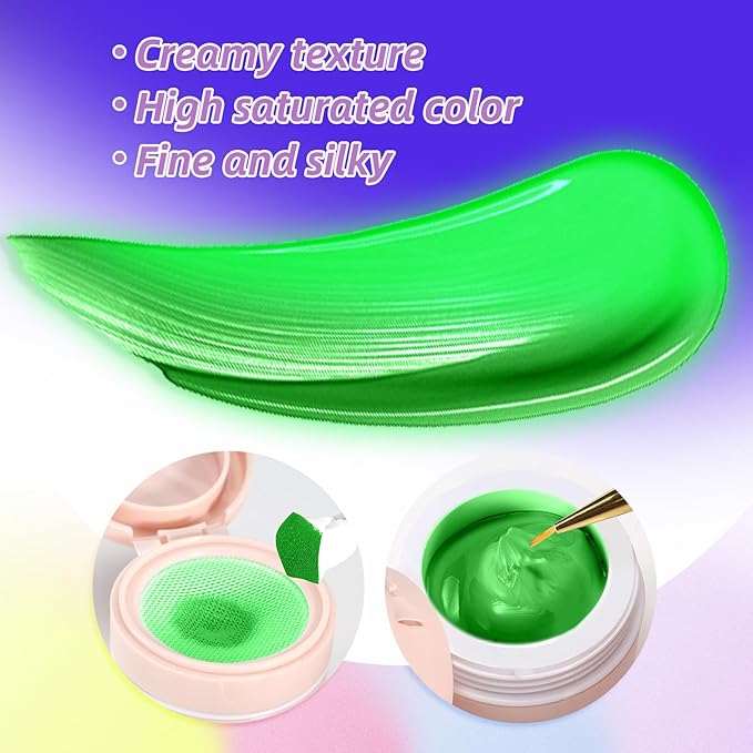 Cushion Gradient Painting Gel, Ombre Nails Aura Nails Full Coverage Precise Control of Each Dip Matte Effect Non-Wipe Long Lasting French Manicure Soak Off UV LED DIY Nail Art (08)