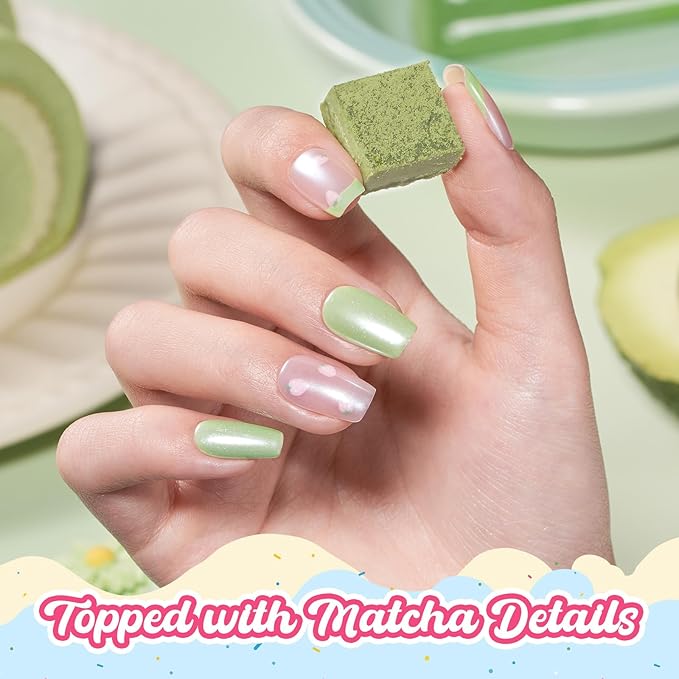 Beetles Mint Green Gel Nail Polish - Taste of Spring Matcha Mousse Pastel Green Gel Polish, Same Color Bottle, Soak Off UV LED Pastel Nails Art, Manicure Salon DIY Spring Nails for St Patricks Day