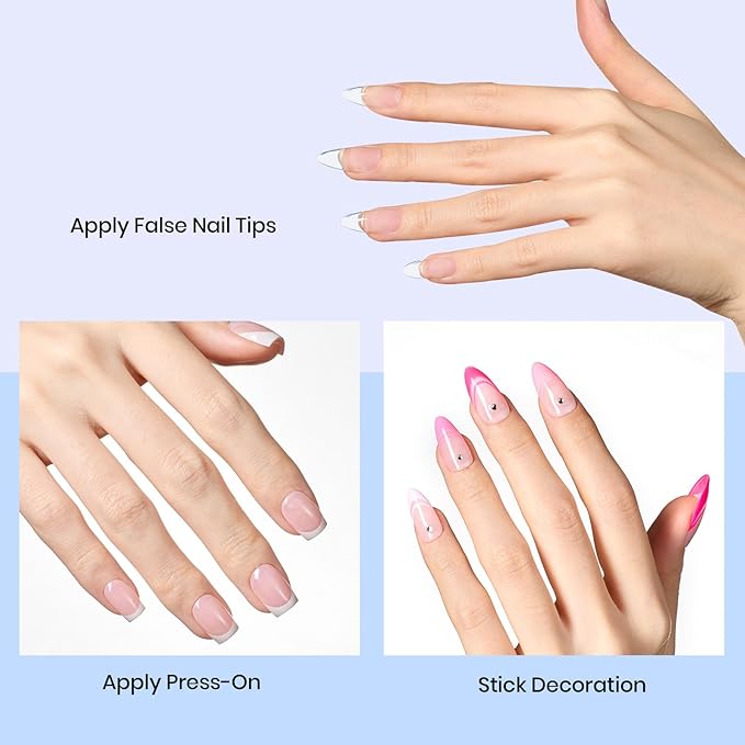 Beetles 9 In 1 Gel Nail Glue Nail Dehydrator and Primer, Professional Nails Prep Acid-Free Hema-Free Dehydrate Bond Primer for Press On Nails Tips Extension Gifts for Her