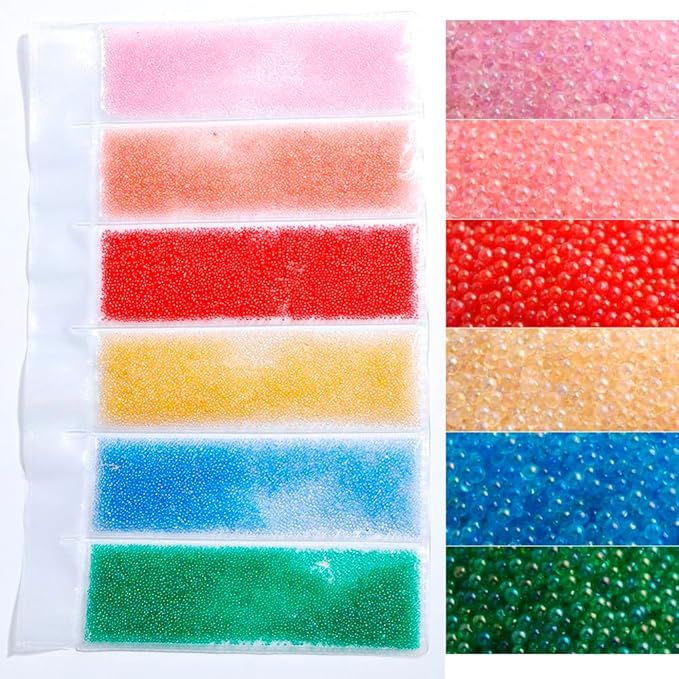 3D Nail Art Caviar Beads Micro Pixie Rhinestones Nail Decoration Mini Acrylic Beads Accessories 6 Colors
