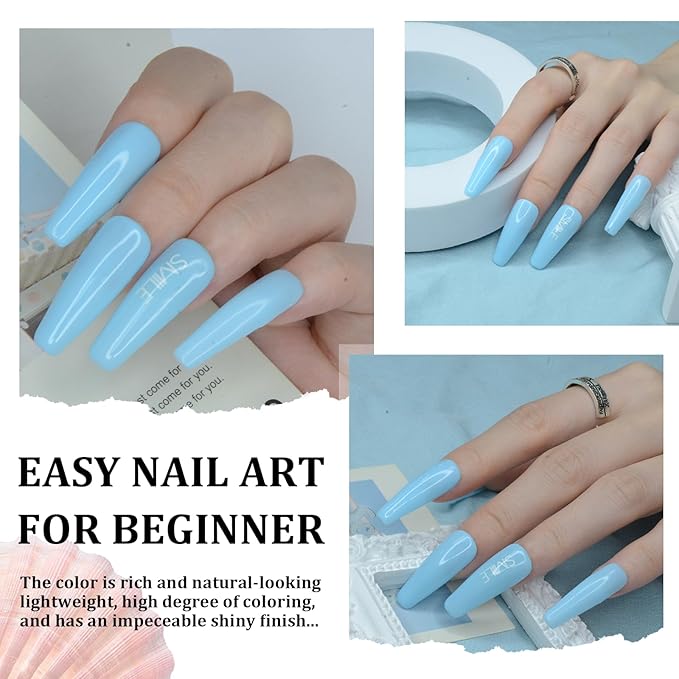 1 Oz/28g Sky Blue Dip Powder, Nail Dipping Powder French Powder Pro Collection System Nail Art Starter Manicure Salon DIY at Home, Odor-Free&Long-Lasting, No Needed Nail Lamp Curing