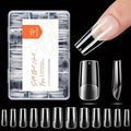 modelones Medium Square Nail Tips, Pre-shaped Soft Gel Tips Fake Nails False Acrylic Clear Full Cover Press on Extension Kit Gel Manicure DIY at Home 216PCS 12Sizes