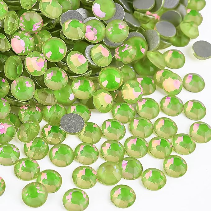 Blinginbox Rhinestones for Crafting,Flatback Rhinestones Glass Gems Stones Round Gemstones Non-Hotfix Crystal for Crafts Nail Decoration,Lemon Lime Crystal(4.6-4.8mm) SS20/1440pcs