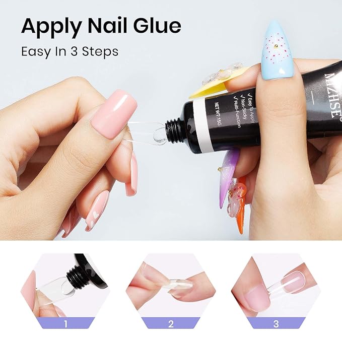 MIZHSE 30g Solid Builder Gel for Nails and Solid Nail Glue Gel, Clear Non-sticky Hard 3D Sculpting Glue for Press on Nails Manicure DIY at Home Salon