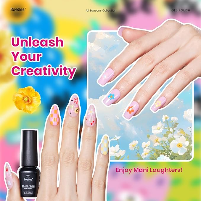 Beetles Pastel Gel Polish Set - Doodle Dreams Collection, Green Blue Pastel Purple 25 Spring Colors Easter Gel Polish with Base Glossy Matte Top Coat UV LED Soak Of Gifts for Women Girls