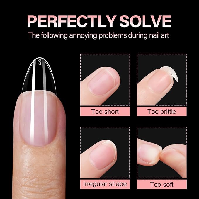 AILLSA Medium Almond Shaped Nail Tips - 15 Sizes 120pcs Acrylic Nails Tip Full Cover Half Matte Nails Tips Press on Nails for DIY Home Salon