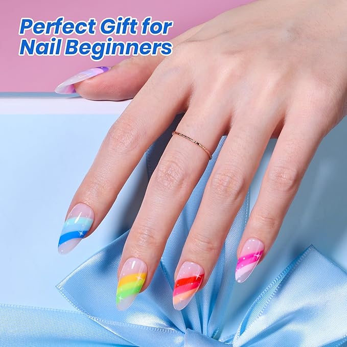Beetles Deal Box Spring Gel Nail Polish Set - 20 Colors Pastel Neon Rainbow Bright Color Gel Polish Set with Base Top Coat HEMA-Free TPO-Free Manicure UV LED Needed DIY Salon Home Gifts for Women