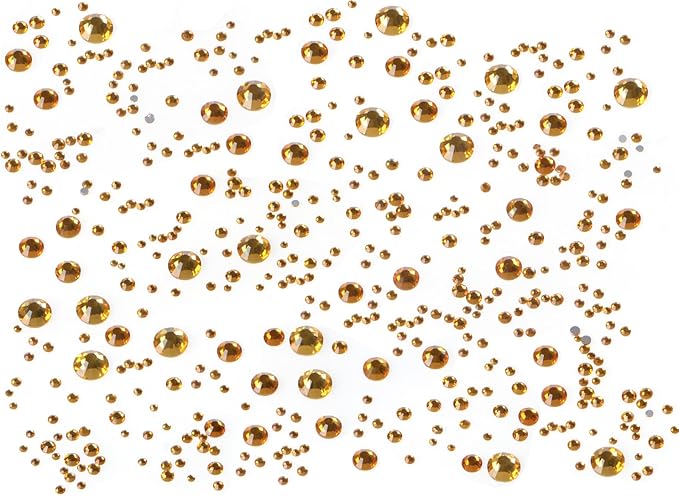 Bymitel 5000 Pieces 6 Mixed Sizes Glue Fix on Glass Rhinestones Round Crystal Gems Flatback for DIY Jewelry Making with one Picking Pen (6-Sizes 5000PCS, Topaz)