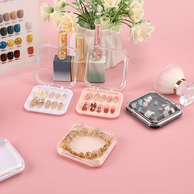 15 Pcs Press On Nail Packaging Box Press on Nail Storage Box for Press Ons with 90 Pcs Adhesive Double Sided Tape for Fake Nail Storage Case Nail Display Nail Salon Supplies (Multicolor)