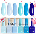 CANNI 6Pcs 9ml Navy Blue Gel Nail Polish Set- Dark Royal Blue Gel Polish Kit Colors DIY at Home Salon Christmas New Year's Gifts for Girls