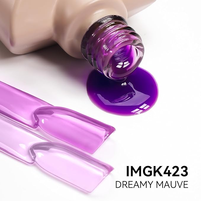 MAYCHAO 15ML Jelly Dreamy Mauve Gel Nail Polish 1Pc Transparent Purple Gel Polish Soak Off UV LED Translucent Nail Polish Nail Art Starter Manicure Salon DIY at Home, 0.5 OZ