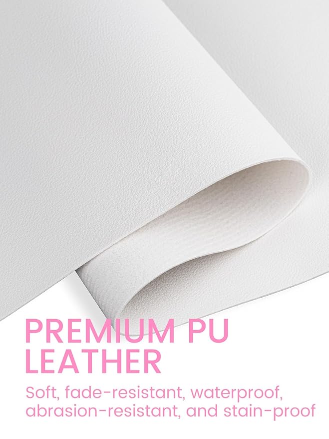 Nail Art Table Mat, (MAT ONLY) Foldable Nail Art Hand Rest Pad for Nail Arm Rest, Soft Microfiber PU Leather Nail Mat for Table, Manicure Mat Nail Table Pad Desk Mat for Nail Tech Must Haves - White
