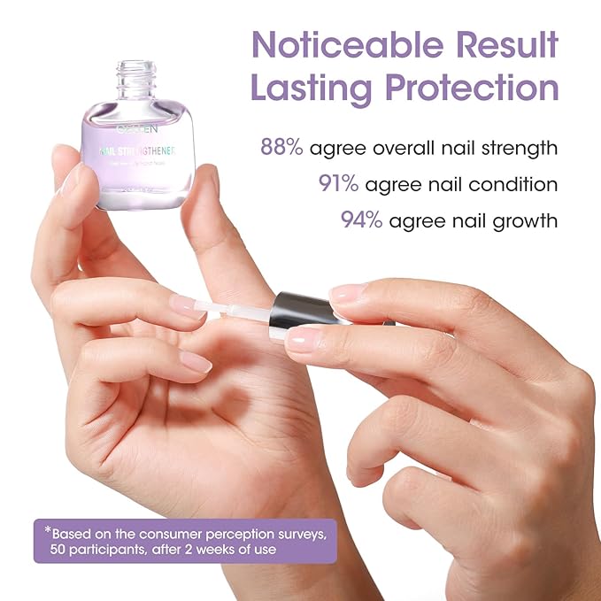GELLEN Nail Strengthener, 8-In-1 Nail Repair Growth Protein Serum for Thin Weak Brittle Imperfect Nails, Non Polish, Air Dry Calcium Keratin Nourish Ridge Filler Nail Care, Lavender Scent