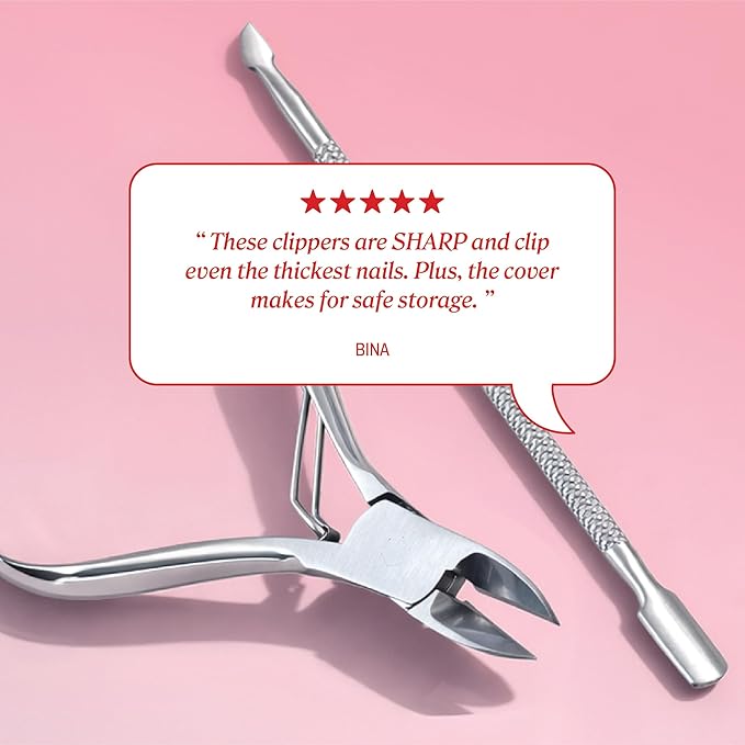 Onyx Professional 3 Piece Thick Toenail Grooming Kit - Includes Stainless Steel Toenail Clippers and 2 Tools for Smoothing, Shaping and Cleaning, Cut Through Thick Toenails, Healthy Feet