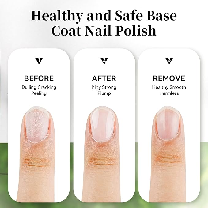 Base Coat Nail Polish Milky White Regular Nail Polish Enhances Natural Look, Quick Air Dry for Women Salon DIY Nail Art