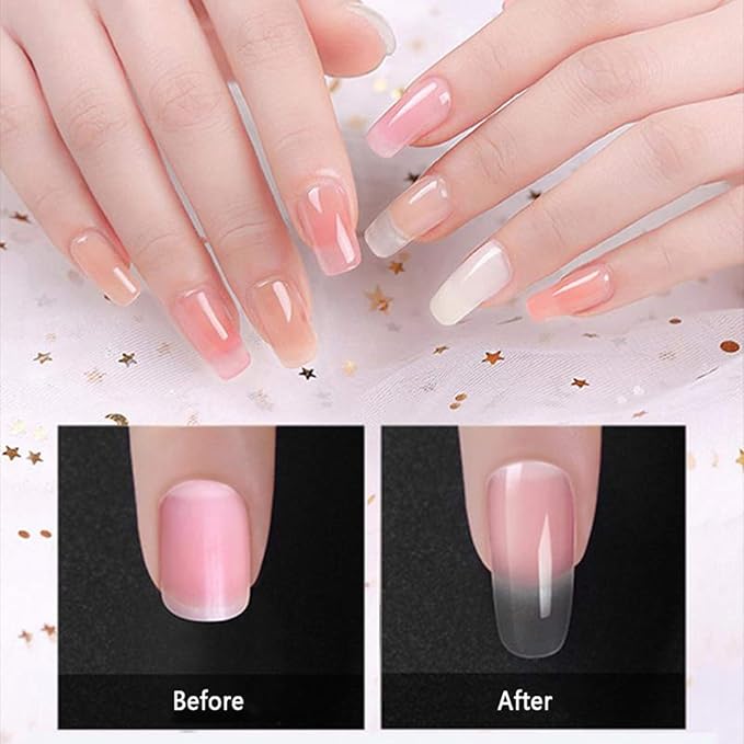 Clear Nail Tips 500pcs French Acrylic Half Cover Fake Nails with Storage Case 10 Sizes Long False Nail for Lady Nail Salons and Home DIY Nail Art(French Half Cover)