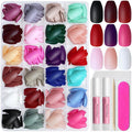 AddFavor Press on Nails Medium Coffin Fake Nails, 576pcs 24 Colors Coffin Press on Nails Full Cover Acrylic Nail Press ons, Matte False Nail Tips for Women Glue on Nail