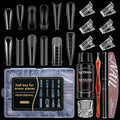 288Pcs Polygel Nail Form Kit 12 Style 12 Sizes Reusable Nail Extension Mold Dual Forms with 6Pcs Nail Clips, Nail Slip Solution, Brush Pen, Nail File & Cuticle Pusher for Beginners