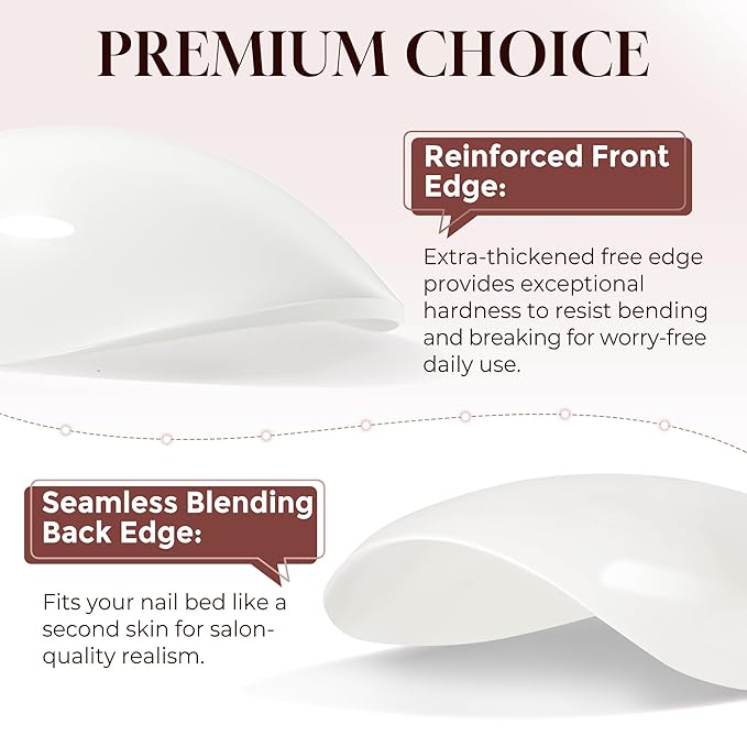 UNA GELLA White Press On Nails Short: Almond Soft Gel Press Ons Kit with Nail Tips Glue on Nails, 16 Sizes - 32 Reusable Fake Nails Kit, Milky White