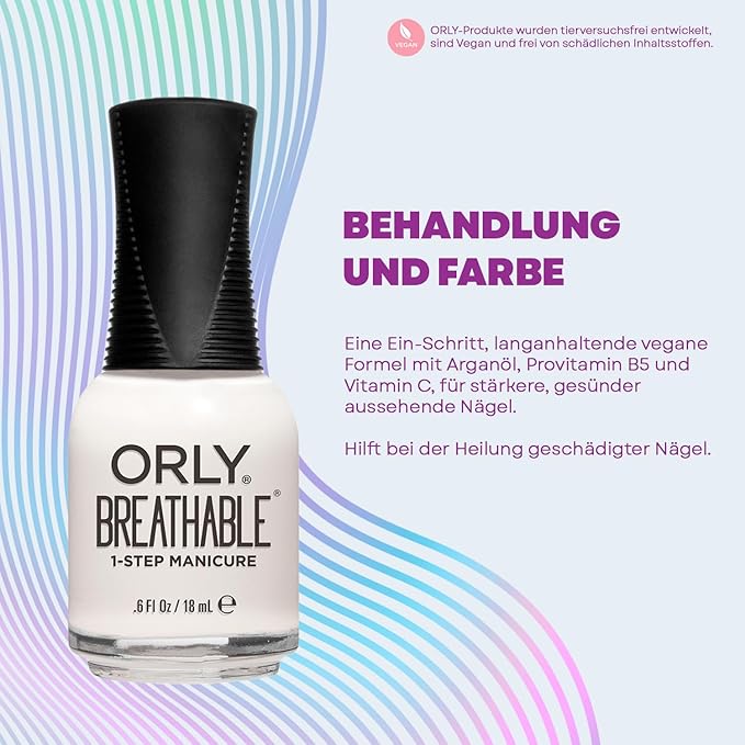 Orly Breathable Nail Color, White Tips, 0.6 Fluid Ounce