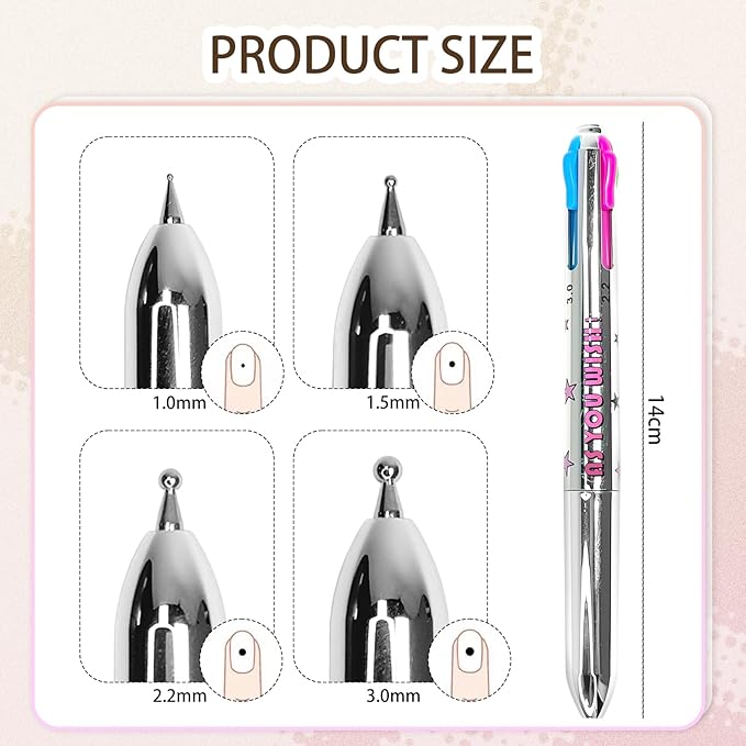Nail Dotting Pen in Ballpoint Pen Design, Tiny Paint Brushes Liner Brush for Nails Gel, Uv Gel, Rhinestone Precision Tools for Manicure DIY,YGJ-010