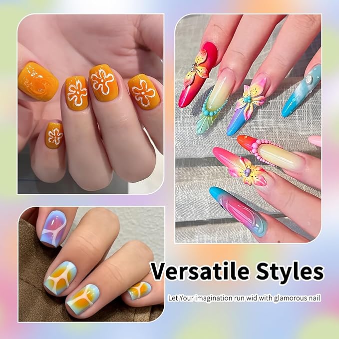 6 Colors Cushion Pat Painting Gel Nail Polish, Neon Green Hot Pink Ombre Gradient Paint Gel with 50PCS Soft Nail Sponges Grabbing Pen Aura Blending Stamping Summer Design Matte No Wipe