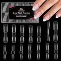 EBANKU 120pcs Dual Nail Forms for Poly Extension Gel, 2 In 1 Reusable Nail Molds, 12 Sizes, Almond & Square, Clear, Glossy Finish