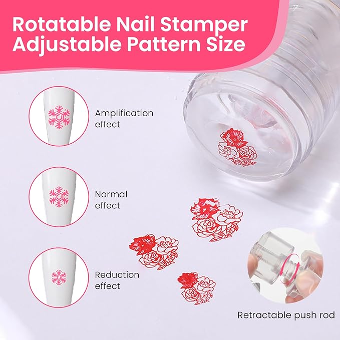 6PCS French Tip Nail Stamp Art Kit Clear Silicone Nail Jelly Stamper With Scrapers Polish French Manicure Stamping Set For Women Diy Artists Salon
