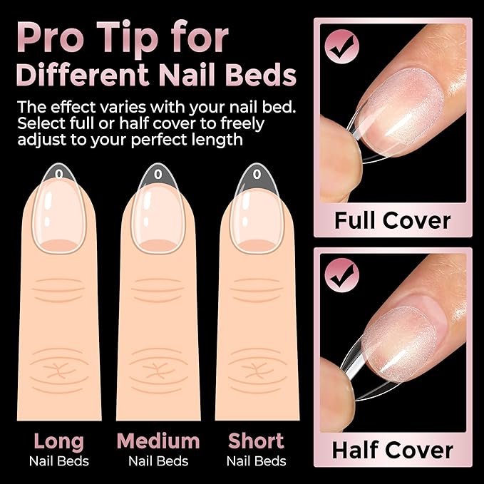 Short Almond Nail Tips, 240pcs Soft Nail Gel Tips Pre-Shaped Acrylic Fake Nails, Half Matte Full Cover Clear Gelly Press on Flase Nail Tips for Extension Nail Manicure Home DIY 12 Sizes Gelly Tips