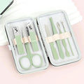 Manicure Set Nail Clipper Set, 7 Pcs Matcha Green Professional Manicure Pedicure Set, Nail Care Kit Beauty Tool, Purse Essentials Travel Nail Kit with Leather Case, Gift for Men and Women