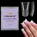 TOROKOM 120Pcs Poly Extension Gel Dual Nail Forms Nail Forms Full Cover Coffin Nail Molds 12 Sizes for Gel Manicure Nail Art Design Salon&DIY