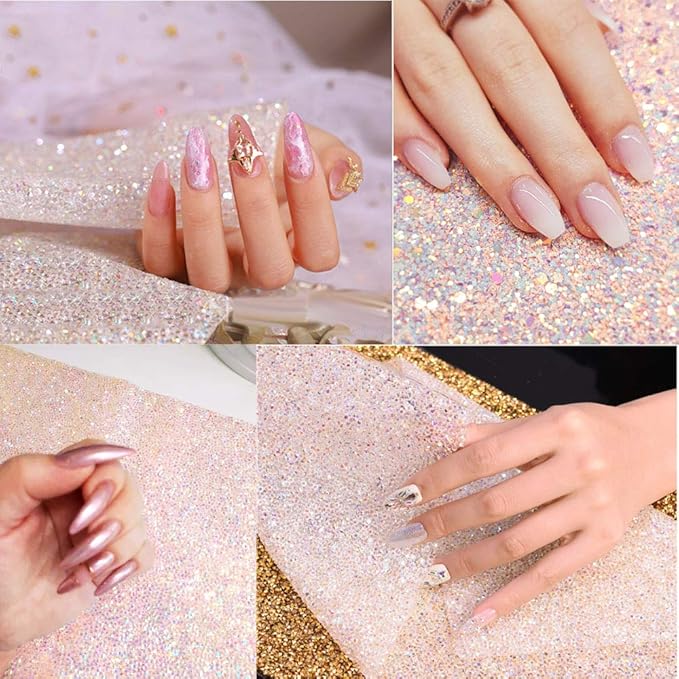 EBANKU Shiny Nail Art Table Mat - Foldable Hand Rest Pillow, Washable Salon Practice Holder